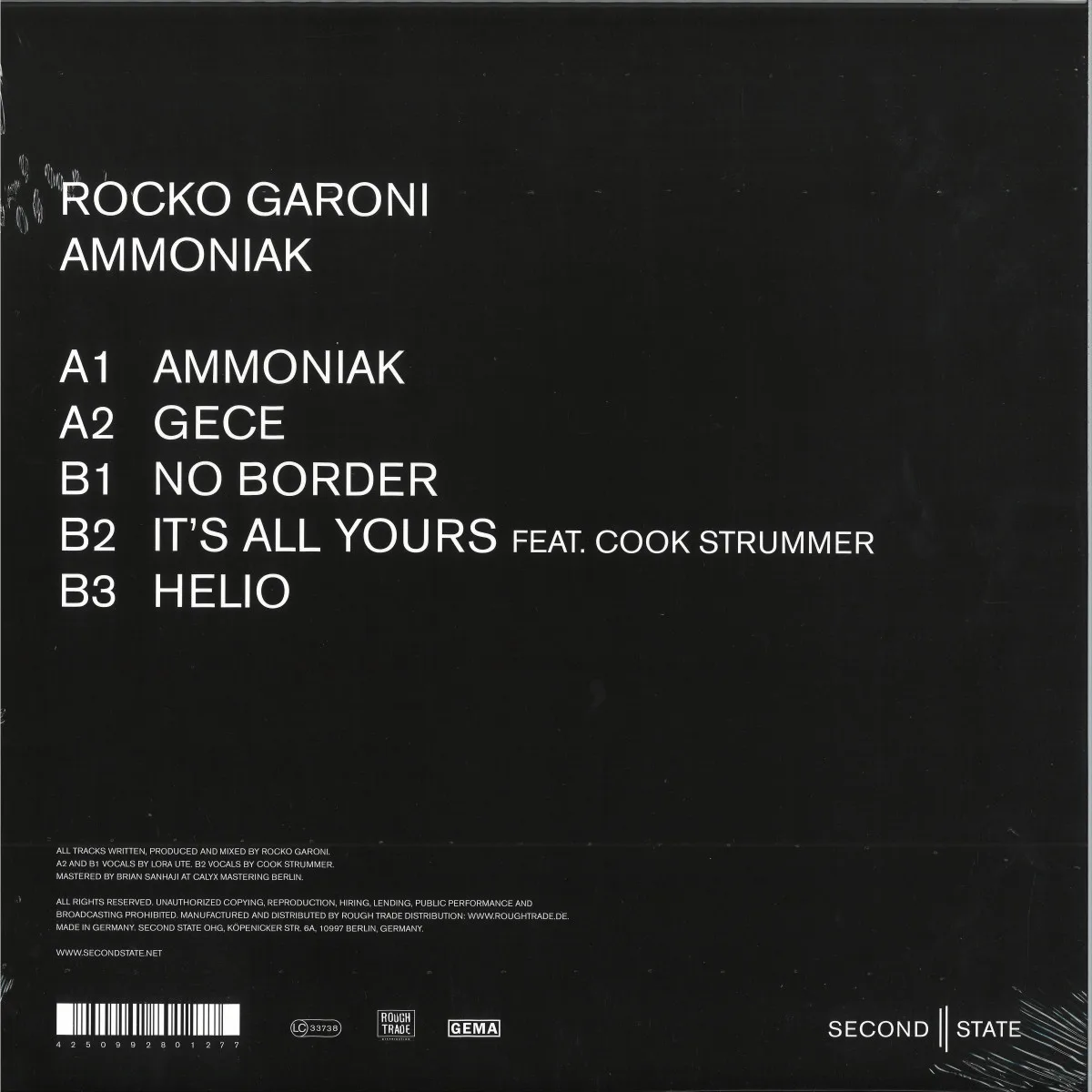 Back cover — Rocko Garoni — Ammoniak