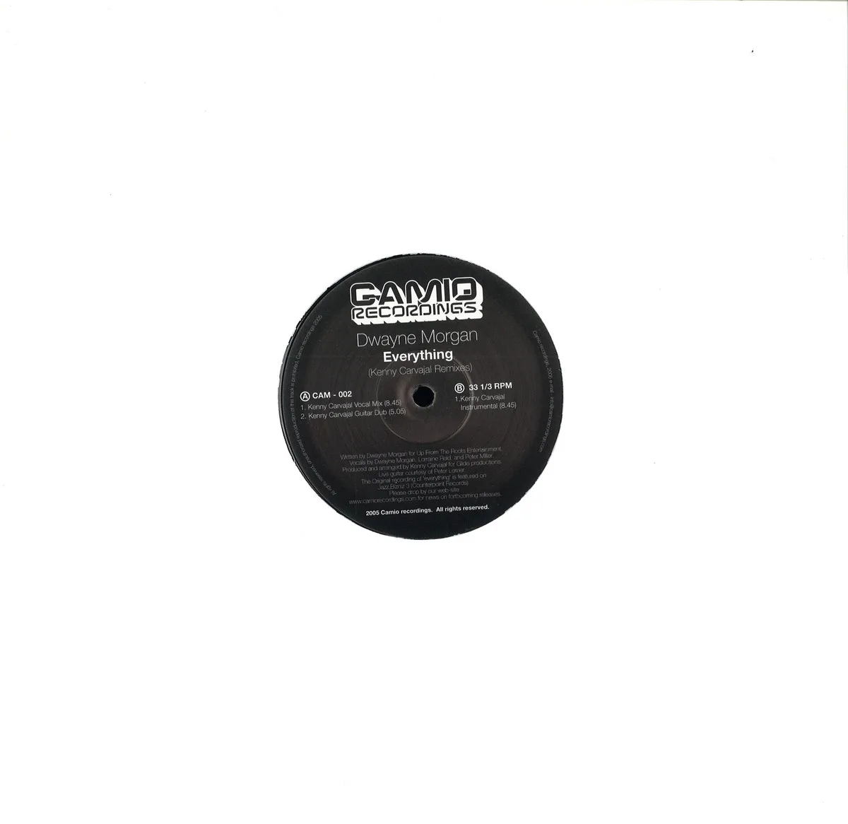 Back cover — Dwayne Morgan — Everything (Kenny Carvajal Remixes)