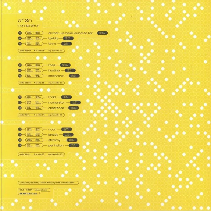 Back cover — DRON — Numerator