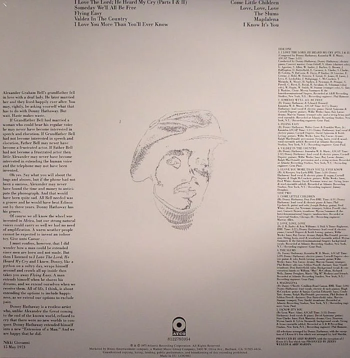 Обратная сторона обложки — Donny HATHAWAY — Extension Of A Man