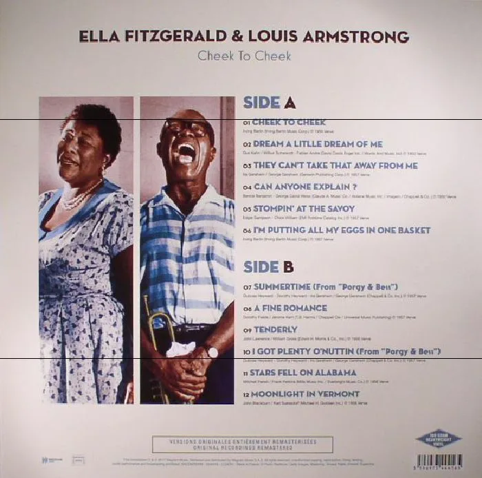 Обратная сторона обложки — Ella FITZGERALD / LOUIS ARMSTRONG — Cheek To Cheek