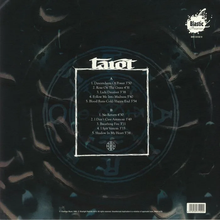 Back cover — TAROT — Follow Me Into Madness (remastered)