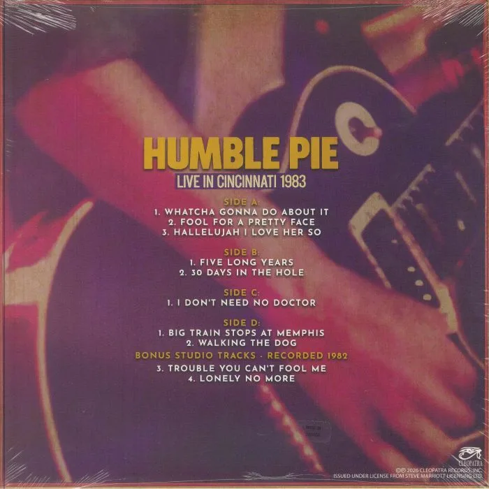 Back cover — HUMBLE PIE — Live In Cincinnati 1983
