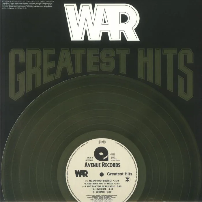 Back cover — WAR — Greatest Hits (reissue)