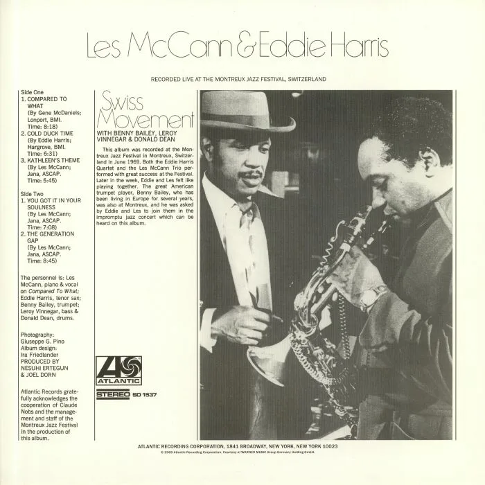 Обратная сторона обложки — Les McCANN / EDDIE HARRIS — Swiss Movement (remastered)