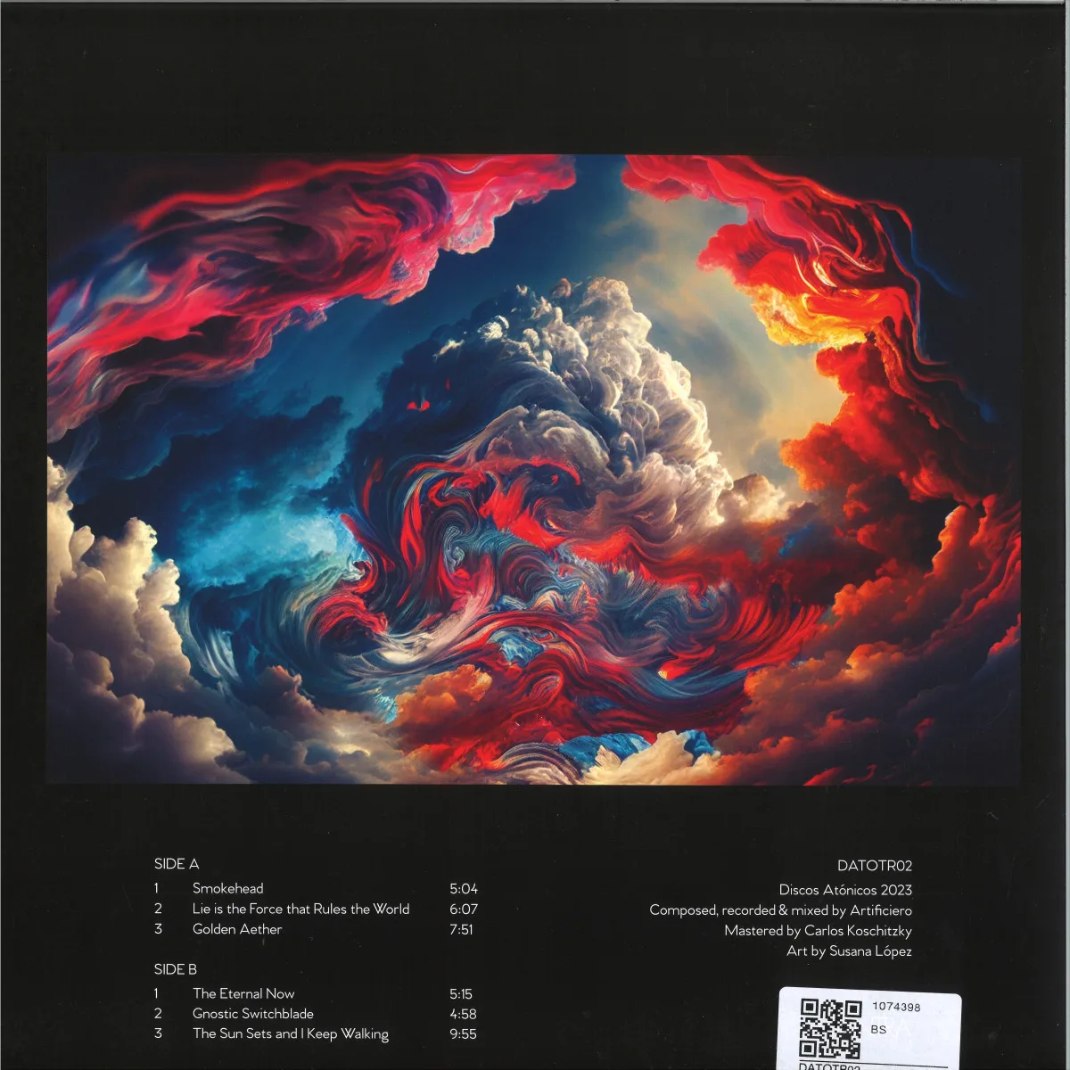 Back cover — Artificiero — THE SUN SETS AND I KEEP WALKING LP
