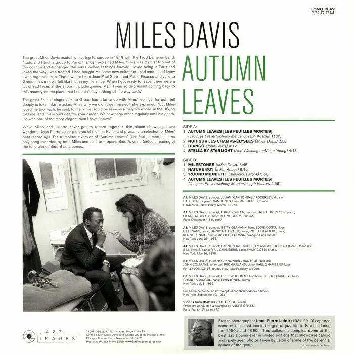 Обратная сторона обложки — Miles DAVIS — Autumn Leaves (Deluxe Edition)