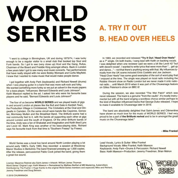 Обратная сторона обложки — WORLD SERIES — Try It Out