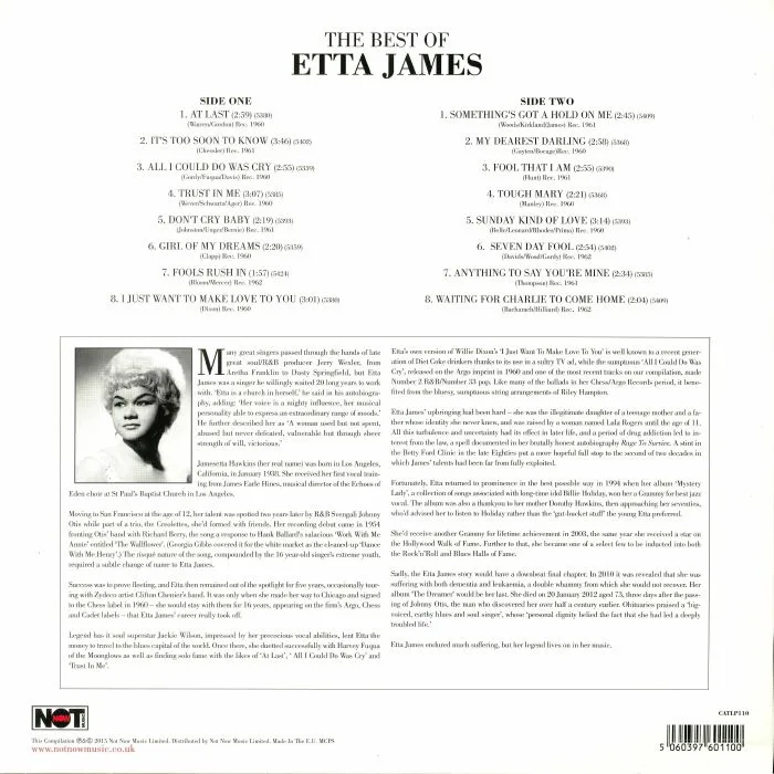 Обратная сторона обложки — Etta JAMES — The Best Of Etta James (reissue)