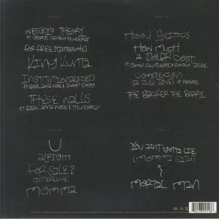 Back cover — Kendrick LAMAR — To Pimp A Butterfly (10th Anniversary Edition)