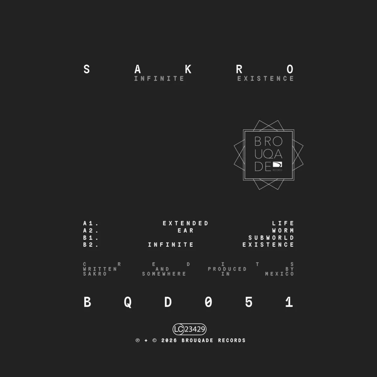 Back cover — Sakro — Infinite Existence