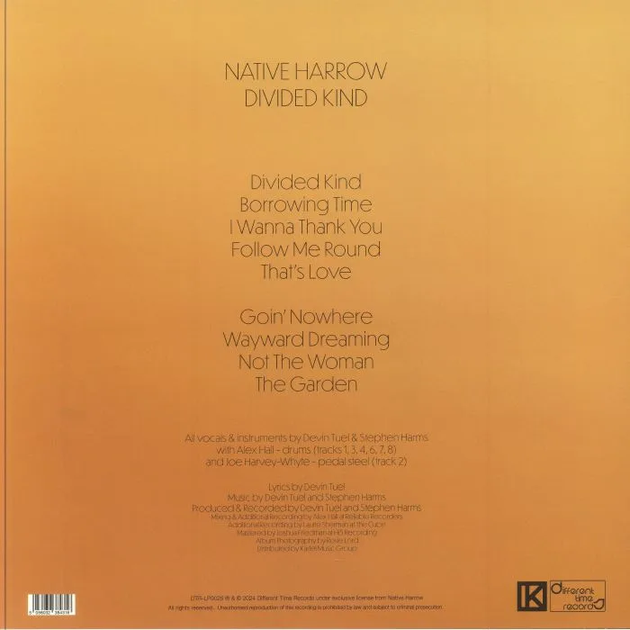 Обратная сторона обложки — NATIVE HARROW — Divided Kind