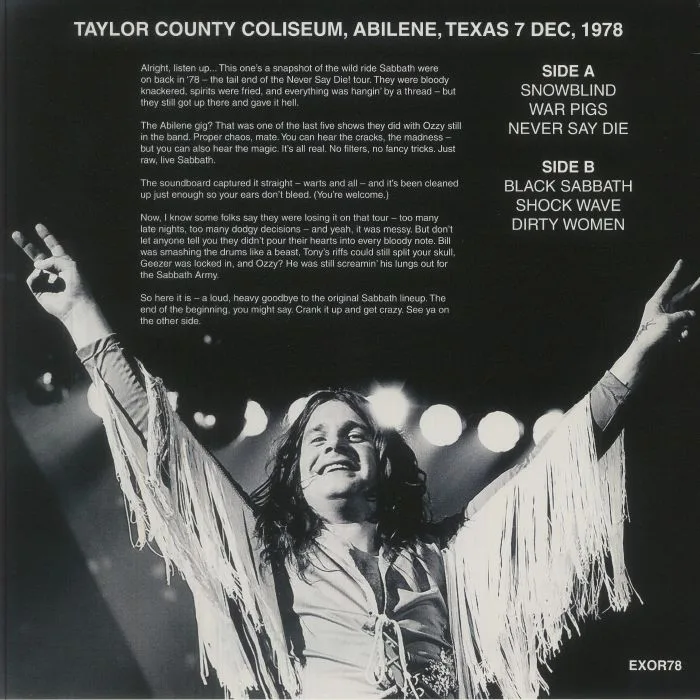 Back cover — BLACK SABBATH — The Exorcist