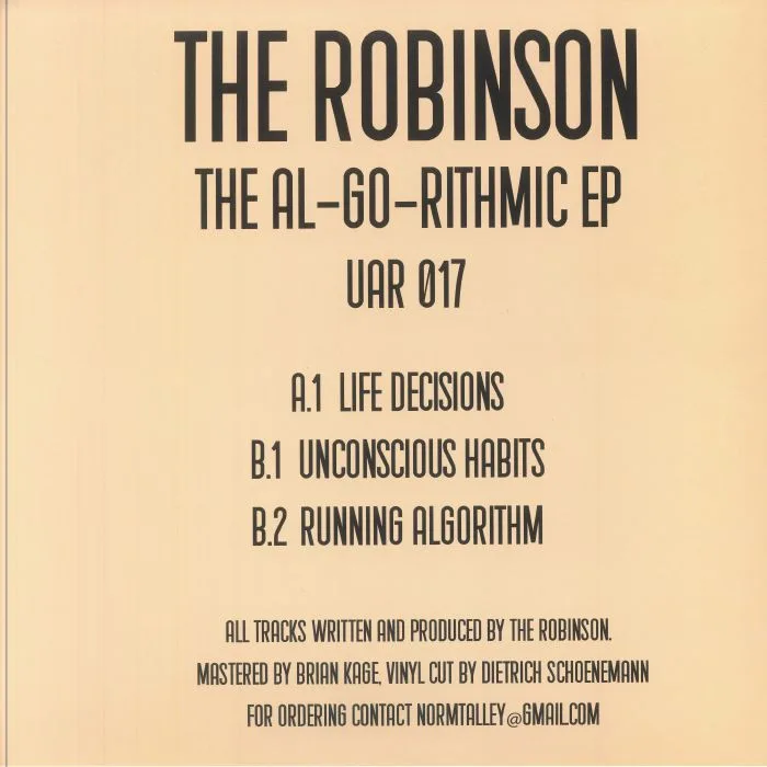 Обратная сторона обложки — The ROBINSON — The Al Go Rithmic EP