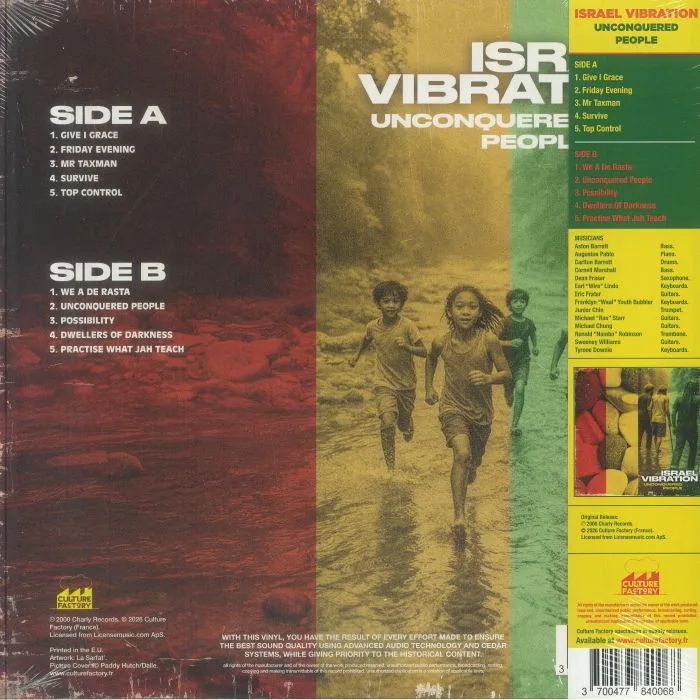 Back cover — ISRAEL VIBRATION — Unconquered People