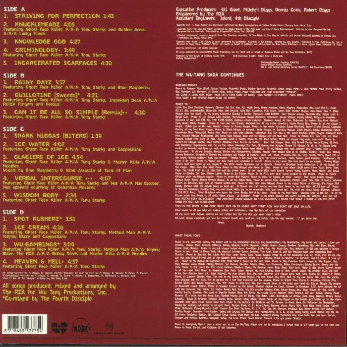 Back cover — RAEKWON — Only Built 4 Cuban Linx