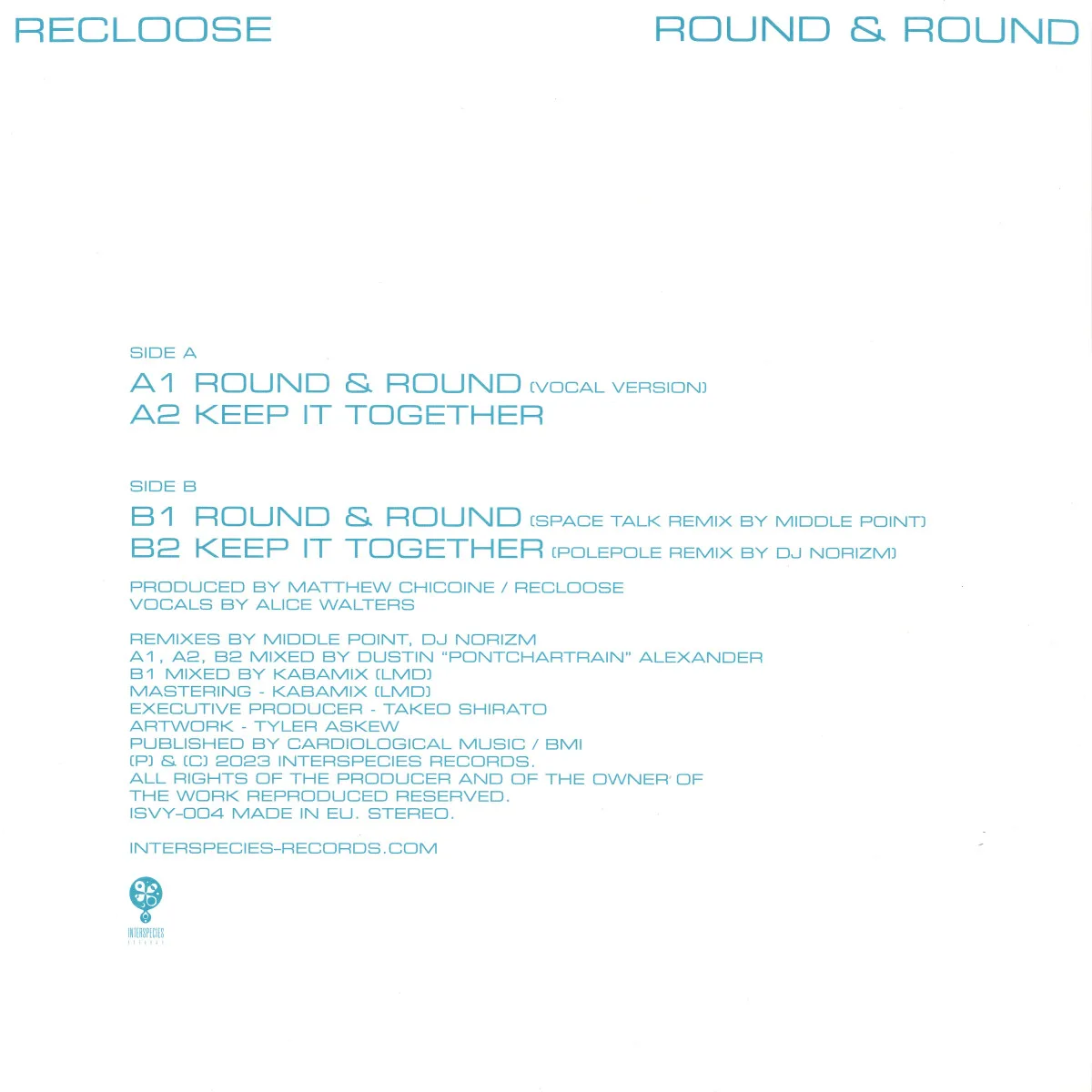 Обратная сторона обложки — Recloose — Round & Round EP