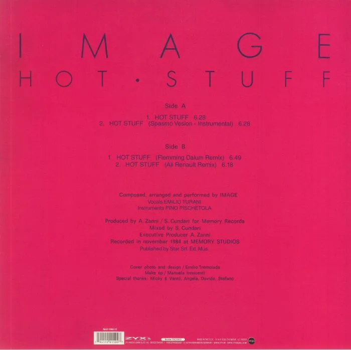 Back cover — IMAGE — Hot Stuff (reissue)