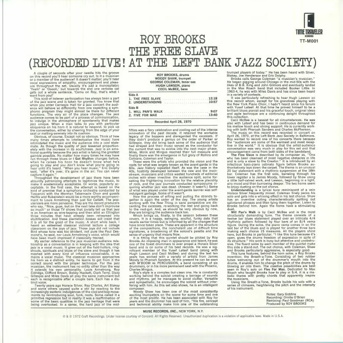 Обратная сторона обложки — Roy BROOKS — The Free Slave (remastered)