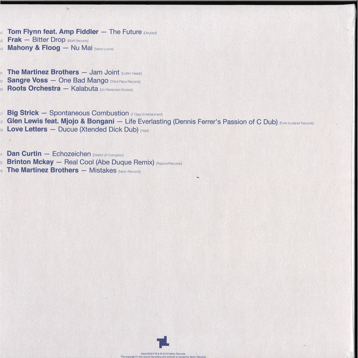 Back cover — The Martinez Brothers — Fabric Presents: The Martinez Brothers