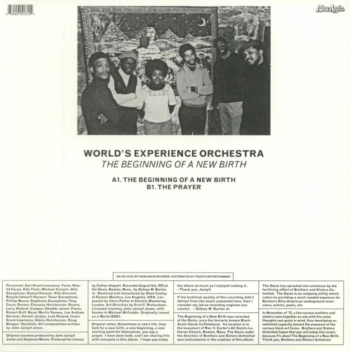 Обратная сторона обложки — WORLD'S EXPERIENCE ORCHESTRA — The Beginning Of A New Birth