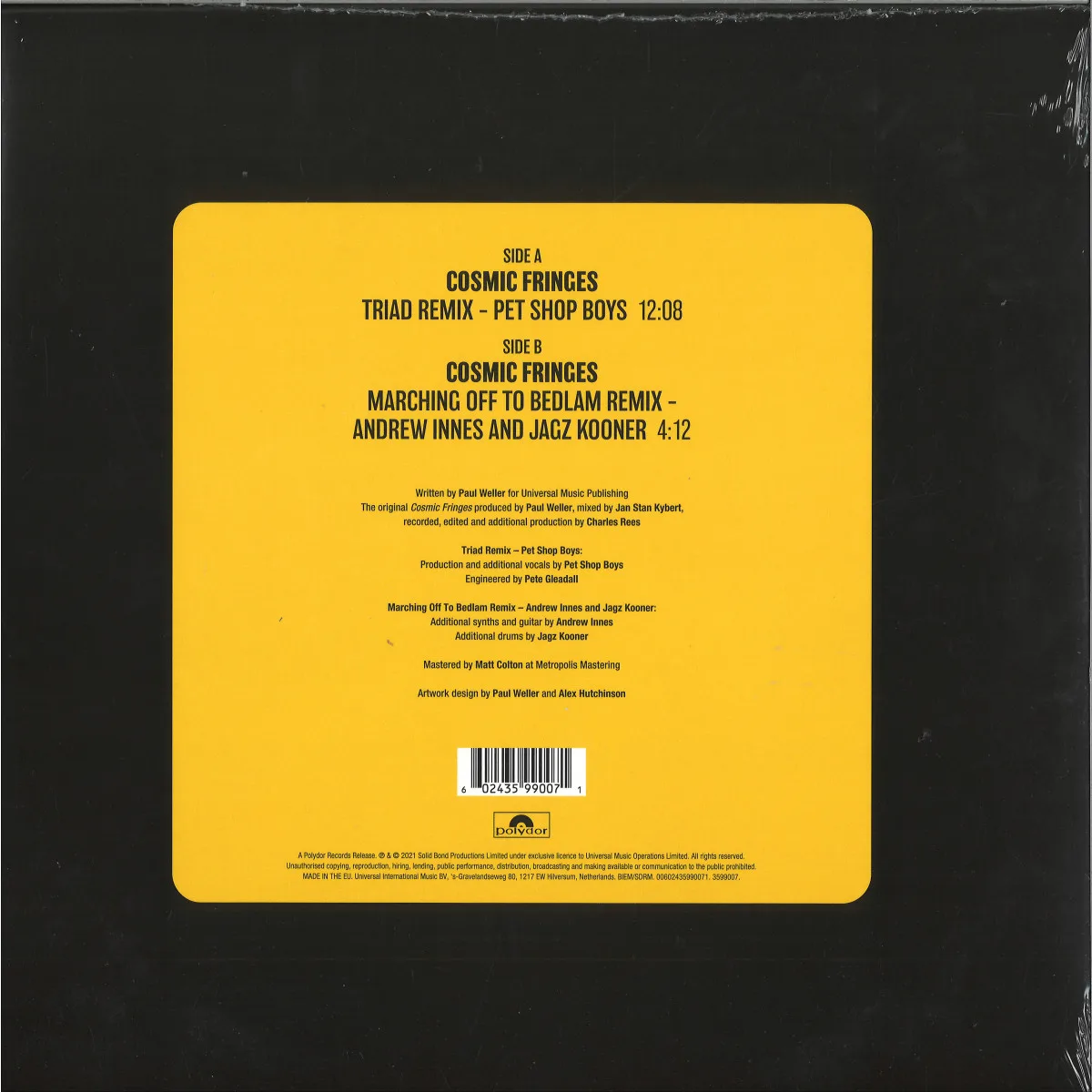 Back cover — Paul Weller — Cosmic Fringes (Remixes)