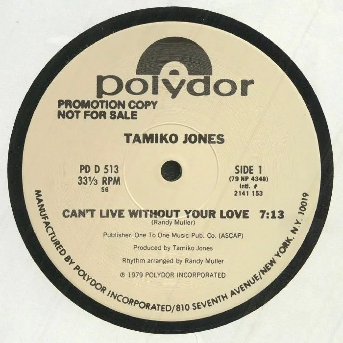 Front cover — Tamiko JONES — Can't Live Without Your Love (reissue)