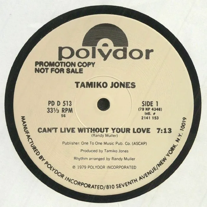 Back cover — Tamiko JONES — Can't Live Without Your Love (reissue)