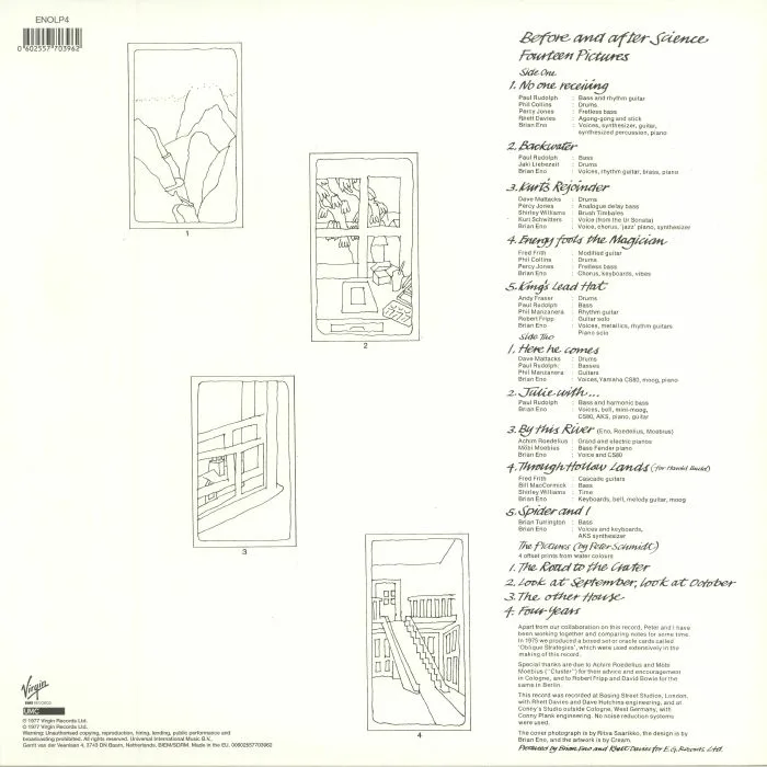 Back cover — Brian ENO — Before & After Science (reissue)