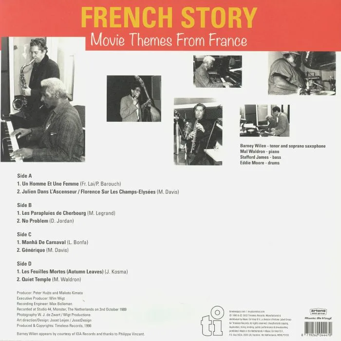 Обратная сторона обложки — Barney WILEN with THE MAL WALDRON TRIO — French Story: Movie Themes From France (Soundtrack)