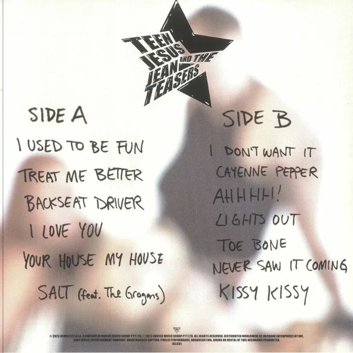 Back cover — TEEN JESUS & THE JEAN TEASERS — I Love You (reissue)