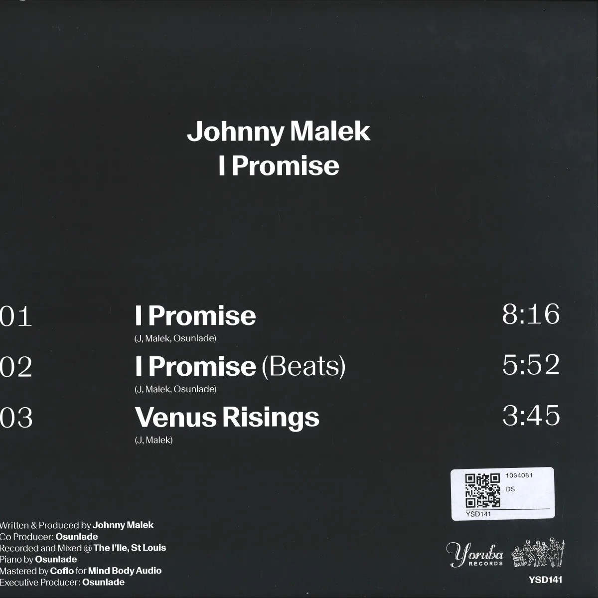 Back cover — Johnny Malek — I promise