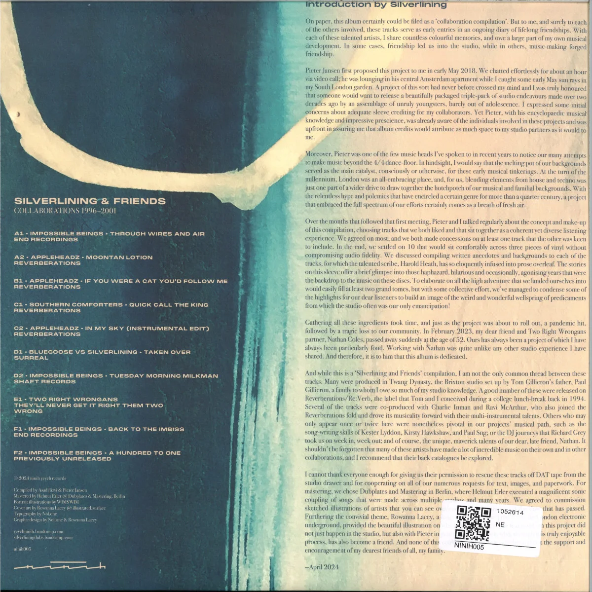 Обратная сторона обложки — Various/Silverlining — Silverlining & Friends: Collaborations 1996 - 2001 LP 3x12"