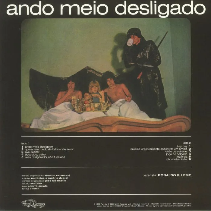 Back cover — OS MUTANTES — A Divina Comedia Ou Ando Meio Desligado