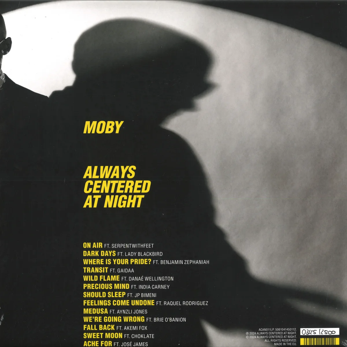 Обратная сторона обложки — Moby — Always Centered At Night LP 2x12"