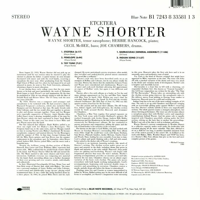 Back cover — Wayne SHORTER — Etcetera (Tone Poet Series)