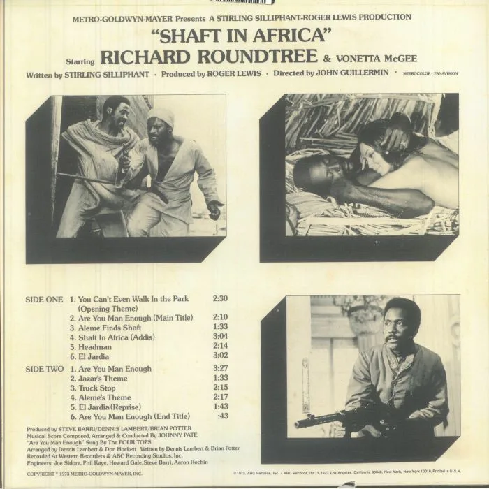 Обратная сторона обложки — Johnny PATE — Shaft In Africa (Soundtrack)