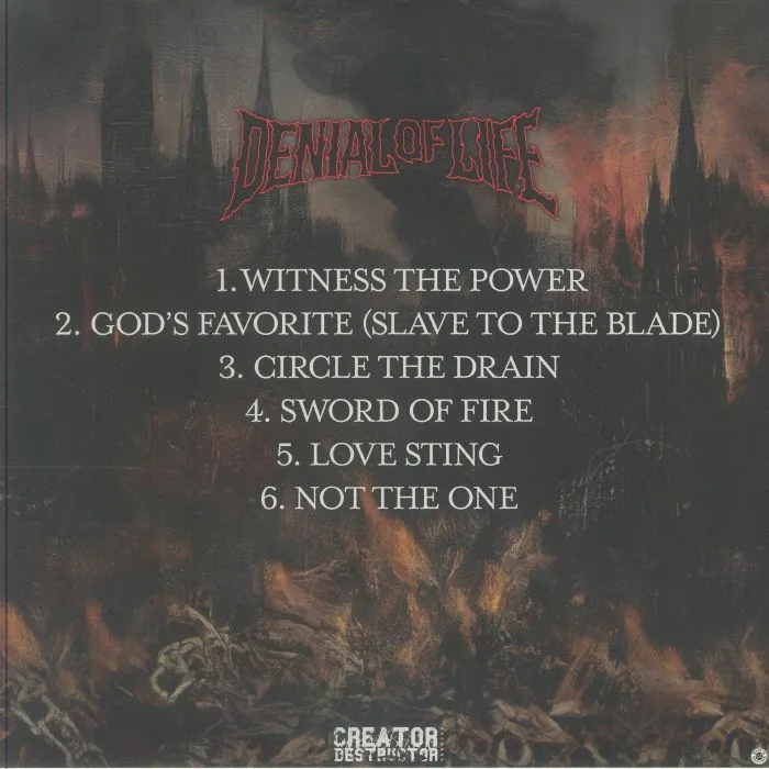 Обратная сторона обложки — DENIAL OF LIFE — Witness The Power