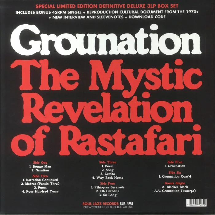 Обратная сторона обложки — The MYSTIC REVELATION OF RASTAFARI — Grounation (Definitive Deluxe Box Set Edition)