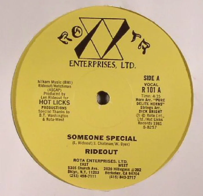Лицевая сторона обложки — RIDEOUT — Someone Special