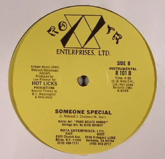 Обратная сторона обложки — RIDEOUT — Someone Special