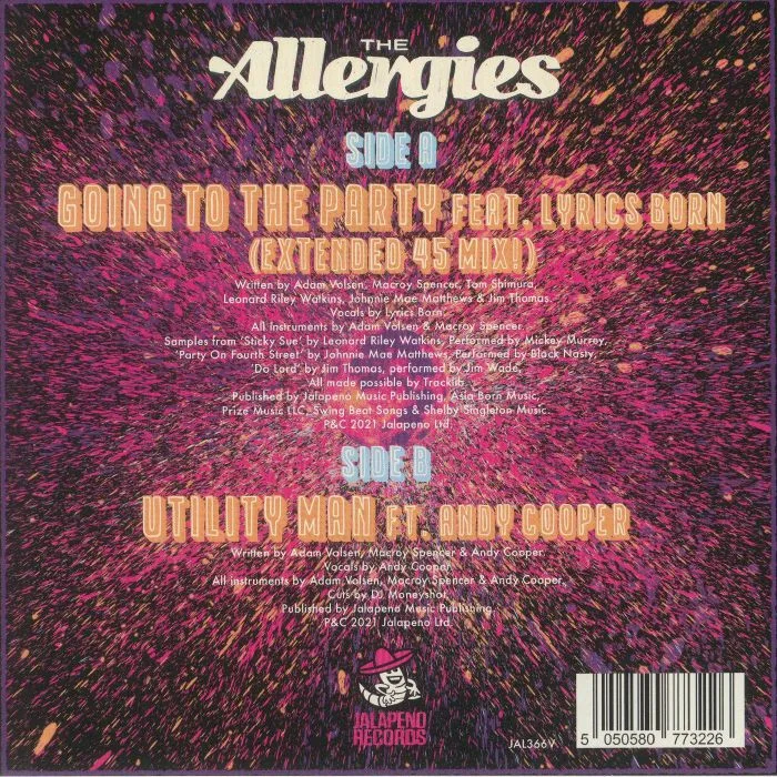 Обратная сторона обложки — The ALLERGIES — Going To The Party