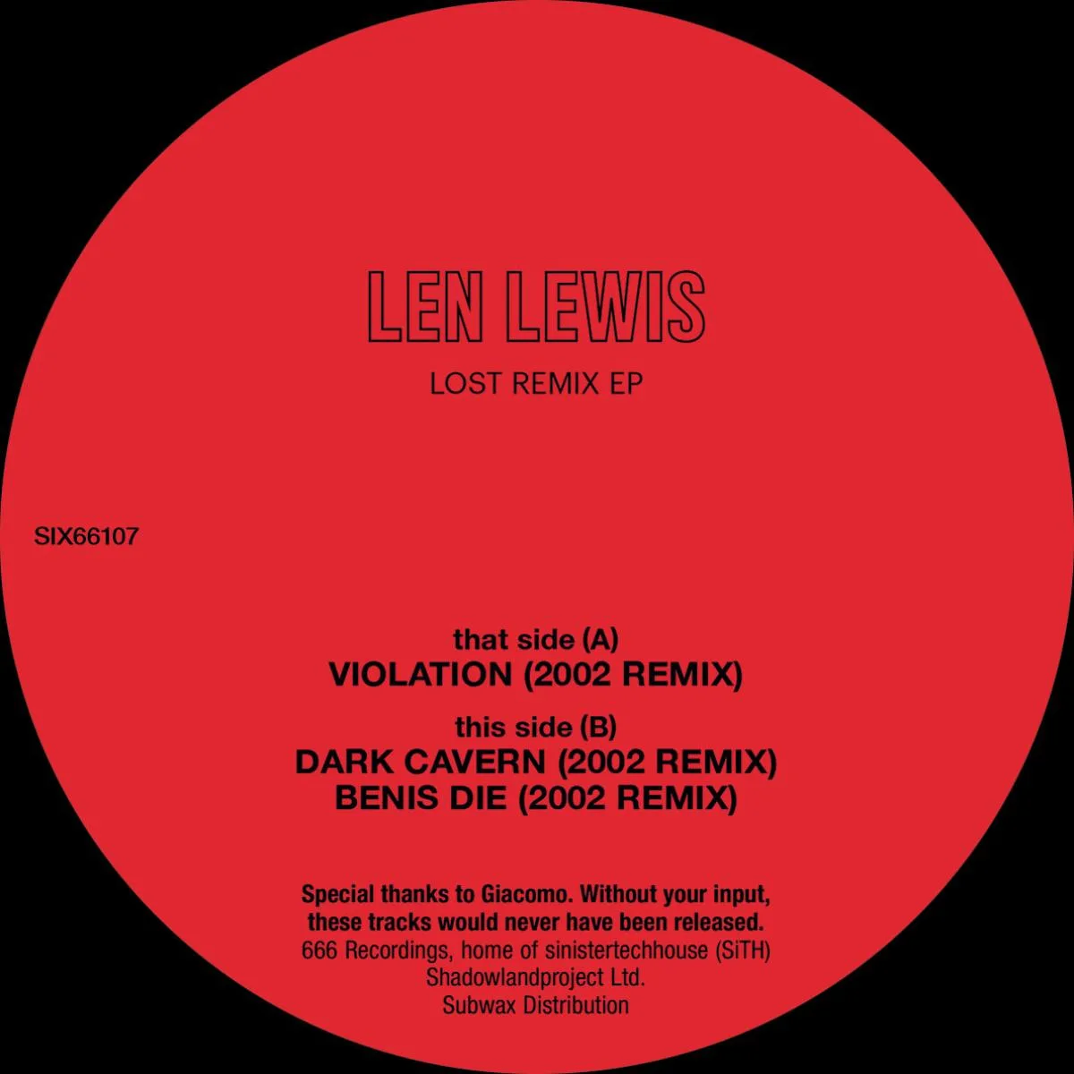 Обратная сторона обложки — Len Lewis — Lost Remix EP