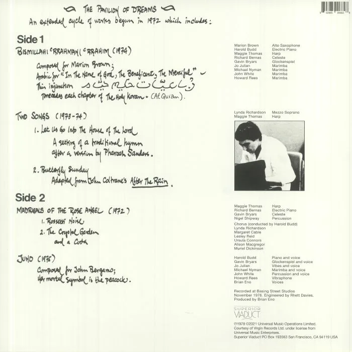 Обратная сторона обложки — Harold BUDD — The Pavilion Of Dreams (reissue)
