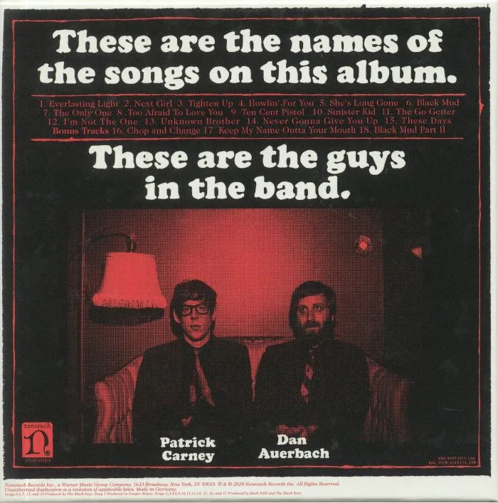 Back cover — The BLACK KEYS — Brothers (Deluxe Anniversary Edition) (remastered)