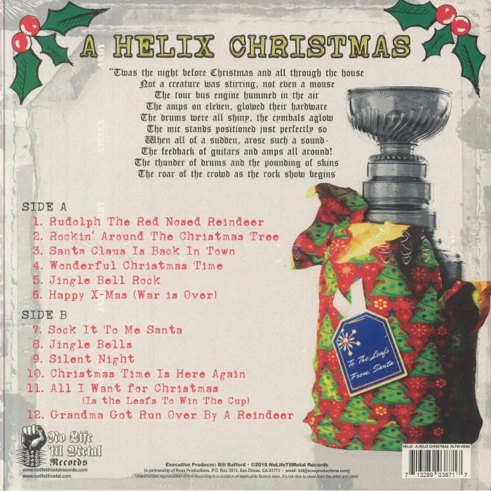 Обратная сторона обложки — HELIX — A Helix Christmas (reissue)