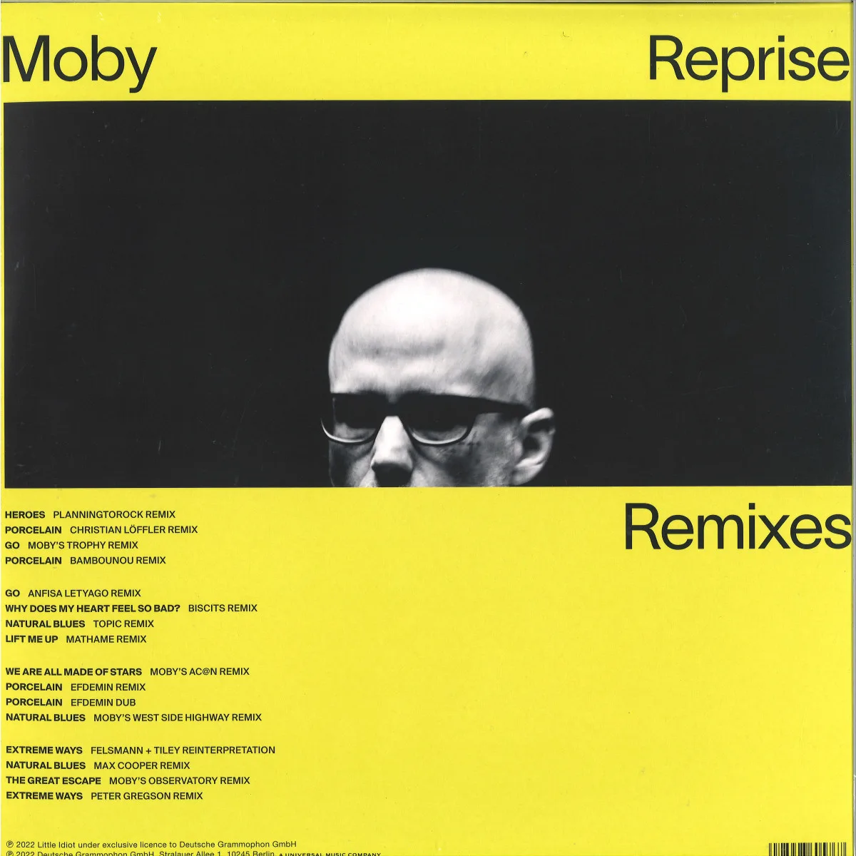 Обратная сторона обложки — Moby — Reprise - Remixes LP (2x12")