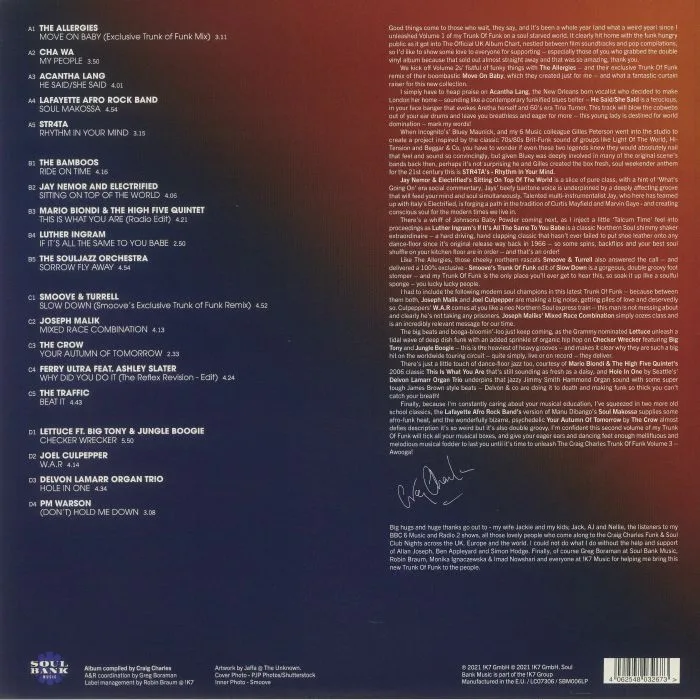 Back cover — Craig CHARLES / VARIOUS — The Craig Charles Trunk Of Funk Volume 2