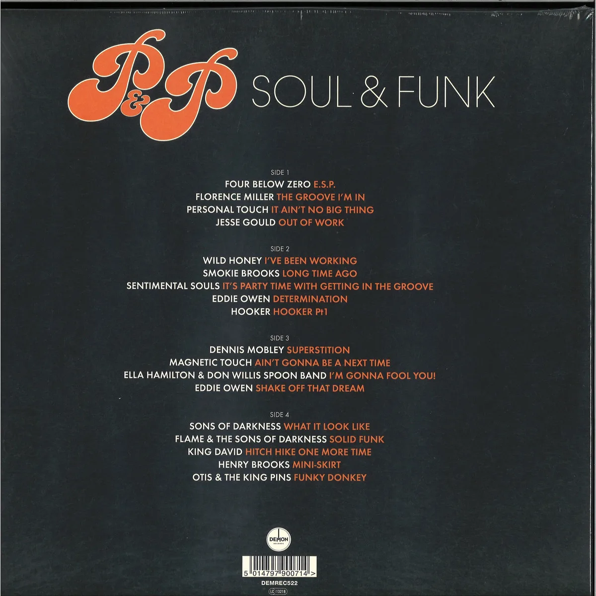 Back cover — Various — P&P Soul & Funk