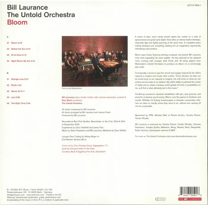 Обратная сторона обложки — Bill LAURANCE / THE UNTOLD ORCHESTRA — Bloom